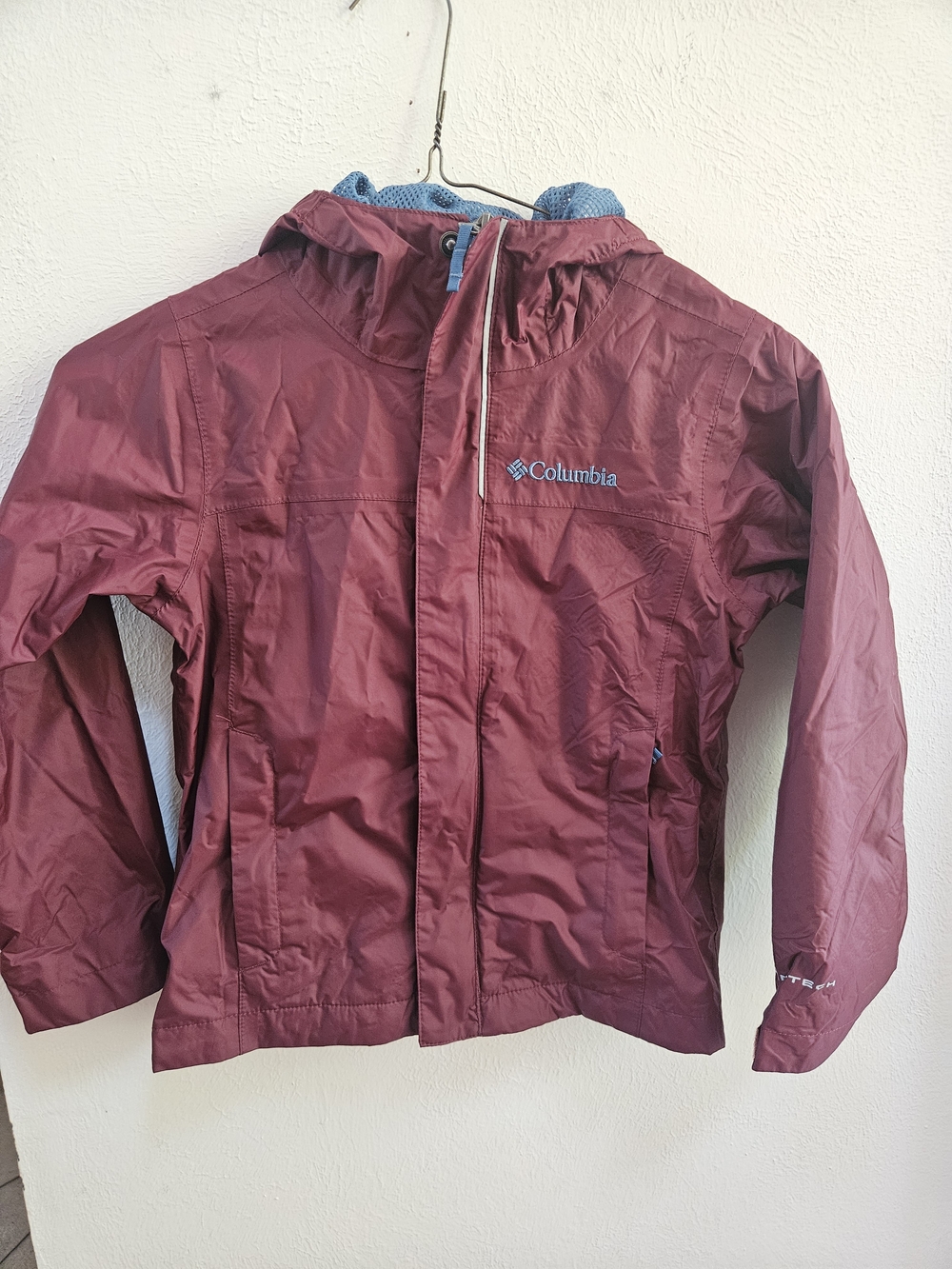 Columbia Girls' Maroon Waterproof Hooded Jacket